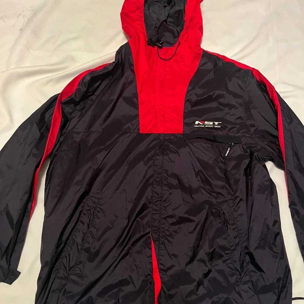 Nautica Black and Red Windbreaker - Picture 1 of 9